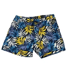 INC Mens Palm Leaves Mesh-Lined Quick-Dry 5" Swim Trunks Multicolor 2XL