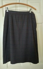 Vintage Wool blend Skirt Pencil straight 24in waist 23in L brown black 1960's