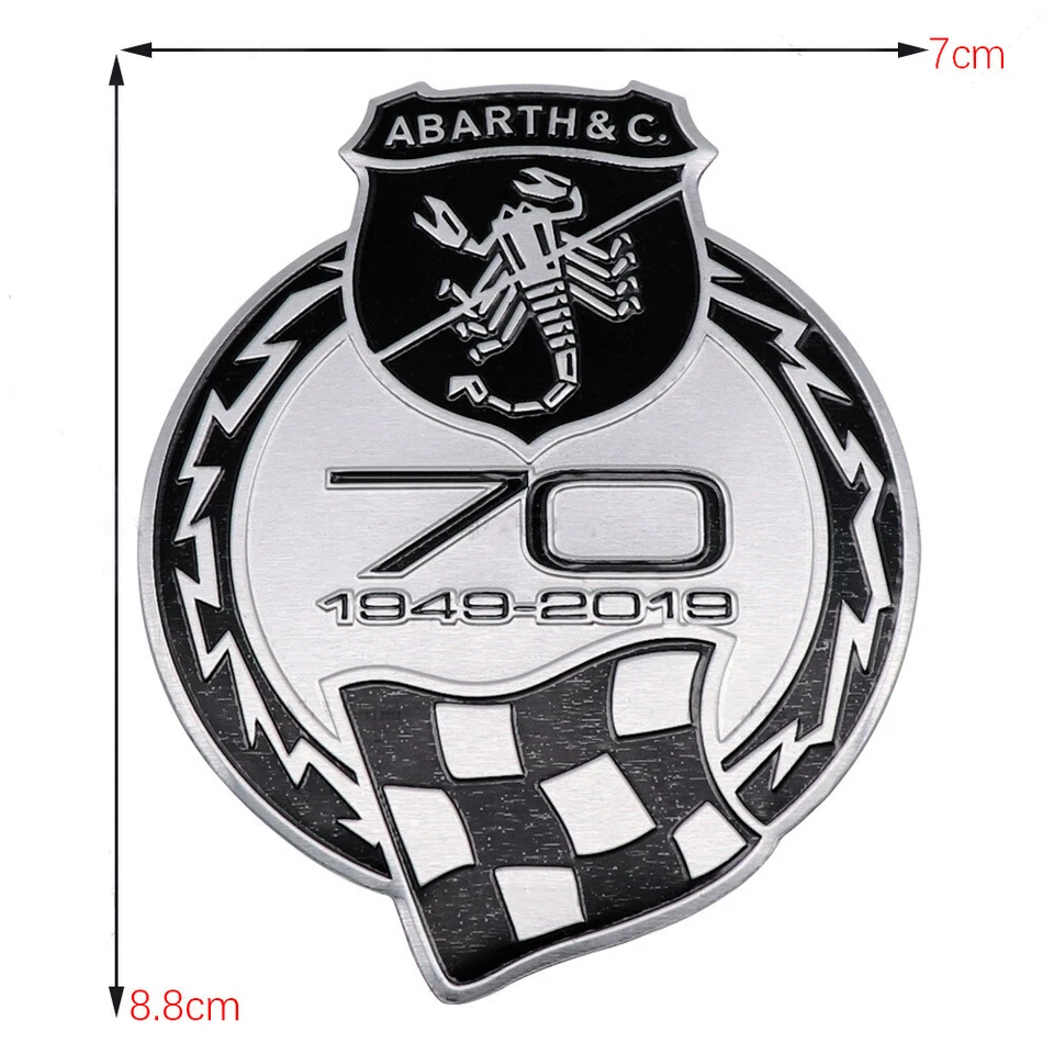 70 aniversario Abarth&C. Insignia trasera lateral puerta guardabarros emblema escorpión universal Foto 3 de 4