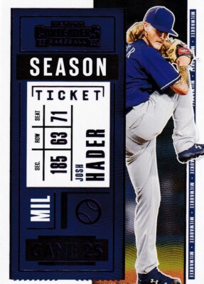 2020 CONTENDERS PURPLE PARALLELS JOSH HADER MILWAUKEE BREWERS - B5713
