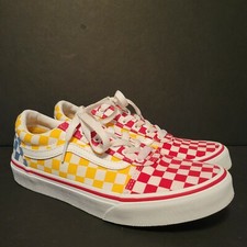 Vans Checkerboard Red Blue Yellow Youth Size 4.5 508731
