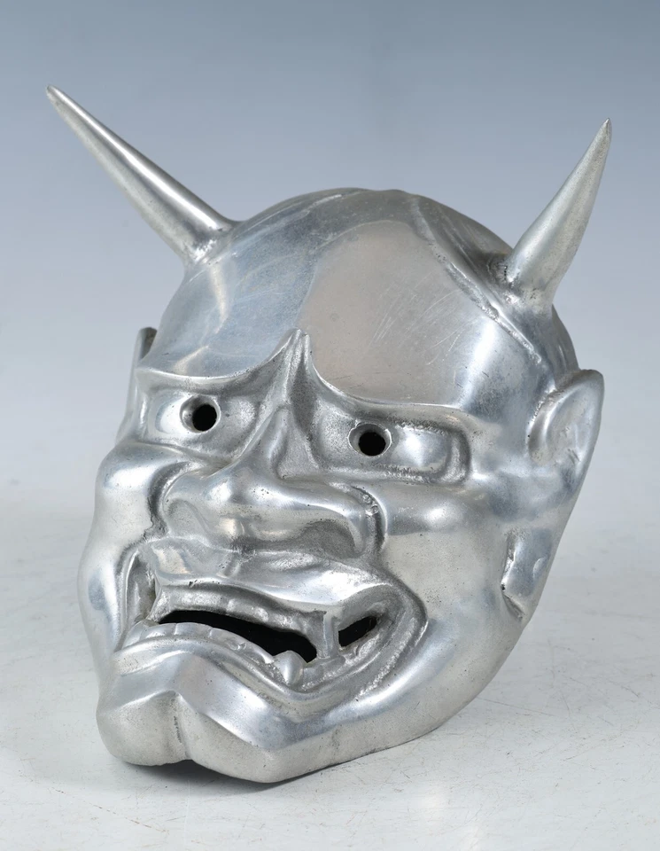 Hecho en Japón Vintage Lata (Sn) Antigua Máscara Noh Hannya 般若 -Mujer Celos- Foto 2 de 4