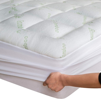 Ultra Soft Bamboo Mattress Topper - Cooling & Pain Relief for Hot Sleepers