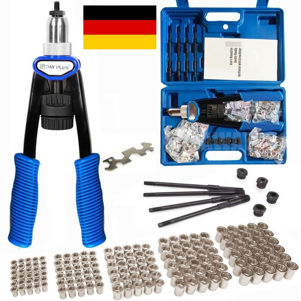 Nietmutternzange Gewinde Nieten Zange Set Mit Stahl Nietmuttern M5 M6 M8 M10 M12-image
