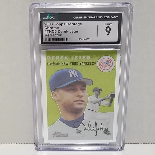 RARE ERROR CGC GRADING SERVICE Derek Jeter 2003 Topps Heritage Chrome THC5 /1954