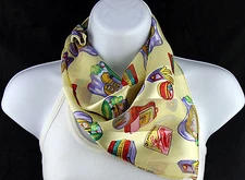 School Days Women's Scarf Teacher Square Ladies Scarfs Pale Yellow Scarves 