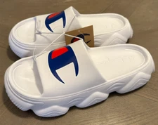 New Champion Meloso Squish Mens/Boys/Kids Slides White Sandals