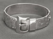 Vintage Irish Sterling Solid Silver Buckle Bangle Bracelet Dublin 1974 Hallmark