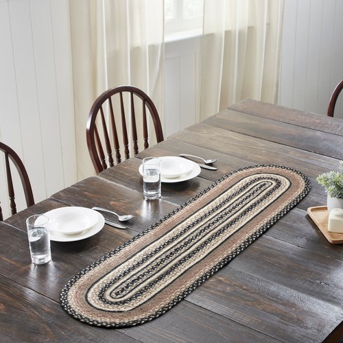 Sawyer Mill Charcoal Creme Jute Oval Runner 13x48 White Runner eBay