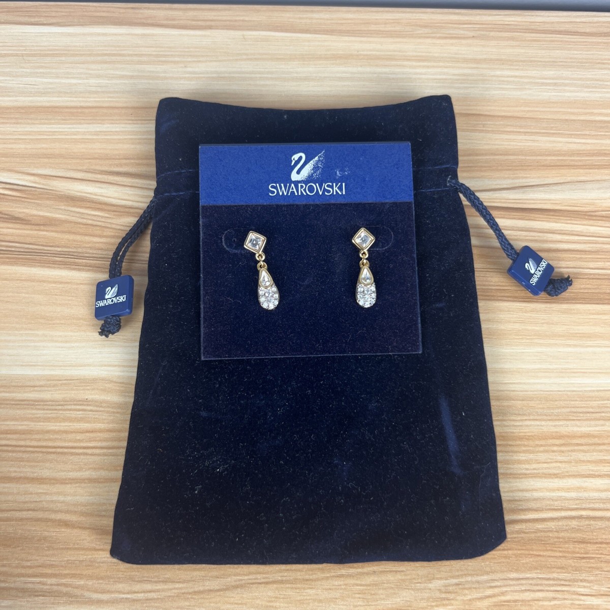 Swarovski Crystal Aurora Borealis Crystal Drop Gold Earrings - Main Image