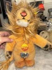 Steiff Soft Lion Yello Dralon Plush 30cm 12in ID Button Tag 1970s Vintage
