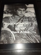 Paul Anka Goodnight My Love Rare Original Promo Poster Ad Framed! #2