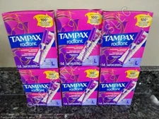 84 Tampax Radiant LIGHT Unscented Tampon Tampons (6 boxes of 14) NEW