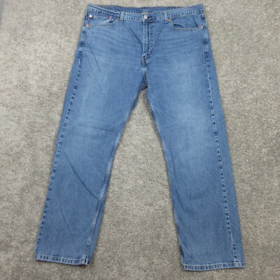 Levis Jeans Mens 40x30 Blue 505 Regular Straight Medium Wash Denim Pants Zip Fly