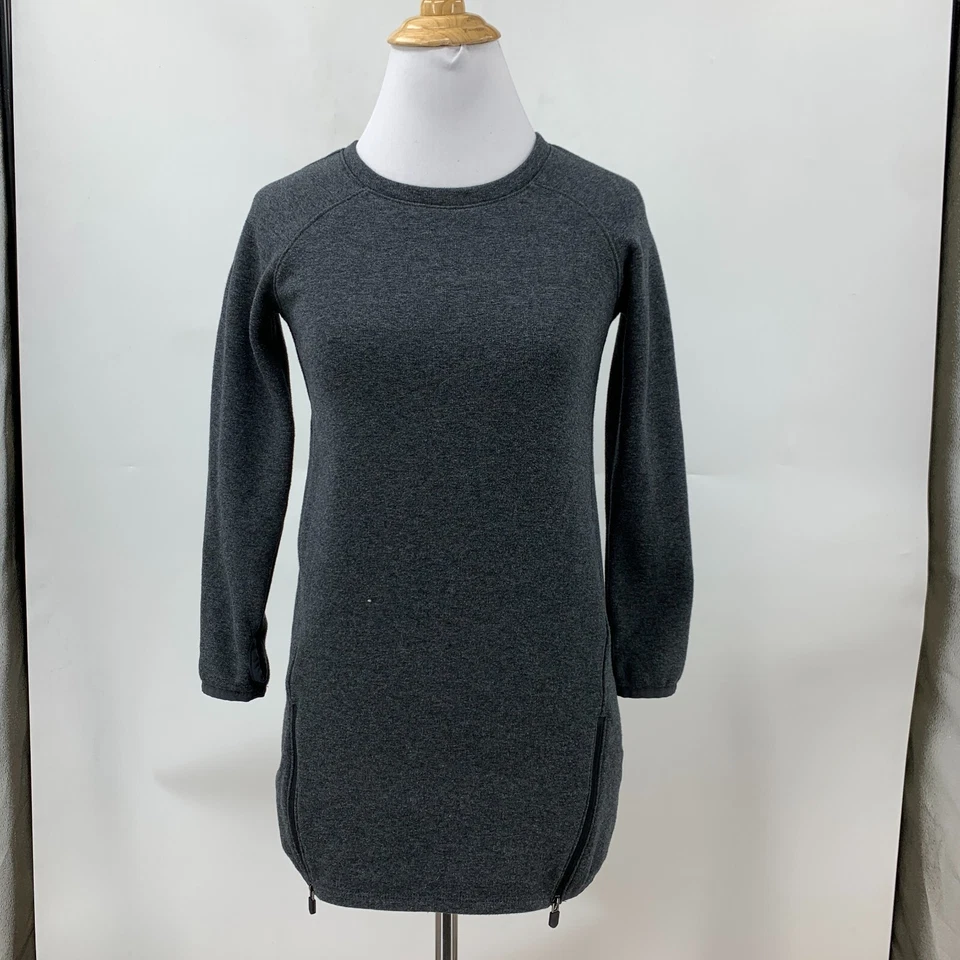 Платье-свитер для девочек Zella молодежное XS очень маленькое угольно-серое с флисовой подкладкой туника - Изображение 2 из 4
