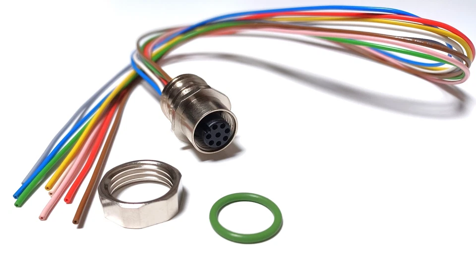 Lumberg Automation RKFPM 8/0,5 M Female M12 8-Pin Bulkhead Connector Cable Assy. - Image 3 of 3