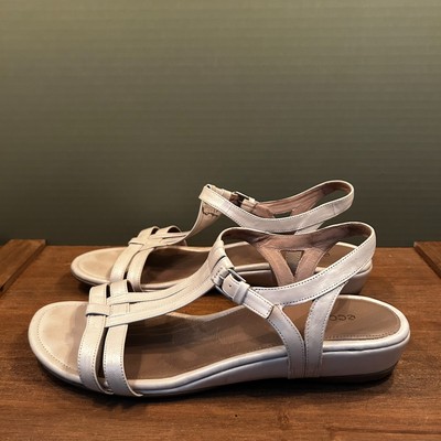 Ecco Womens Beige Strap Open Toe 1.5'' Heel Sandals EU Size 41