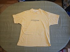 Vintage Guess Jeans Georges Marciano Large Men Shirt Made In USA Yellow Stripes