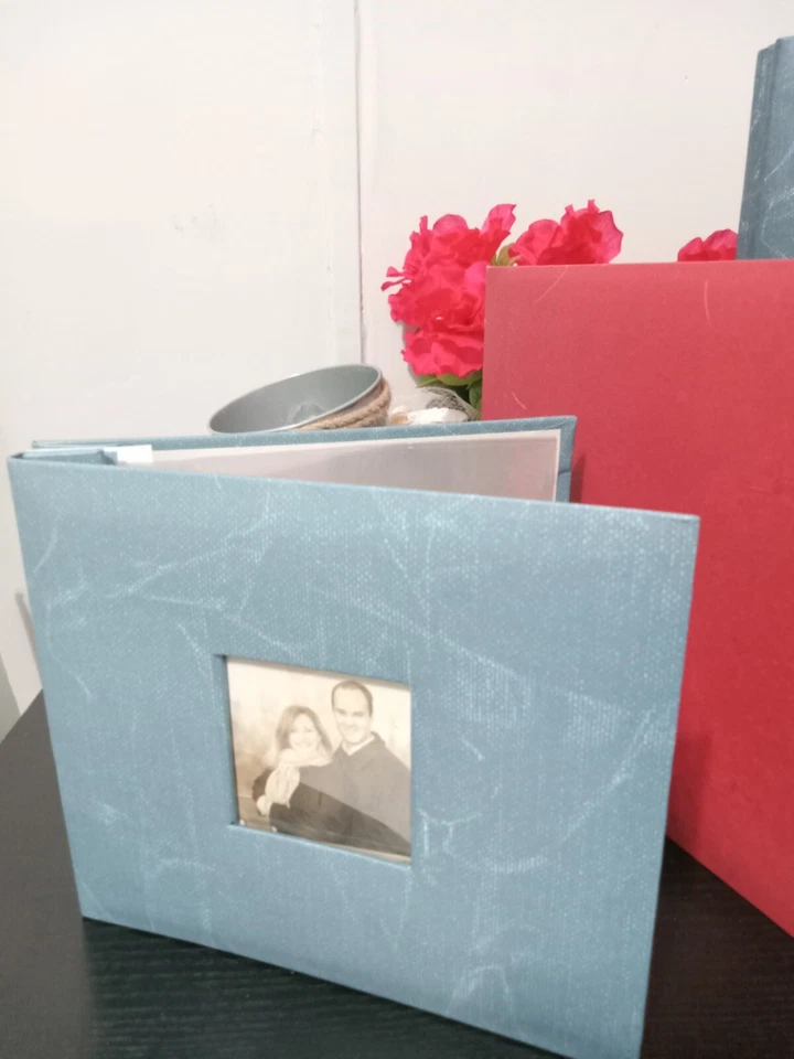 3 Piece Photo Album 20 Photo Capacity Ea. S/M/L Blue/Red 6x6/8x8/12x12 - Image 2 of 4