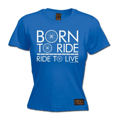 Born To Ride Ride To Live WOMENS T-SHIRT Cycling Bicycle Bmx birthday gift - Picture 10 of 10
