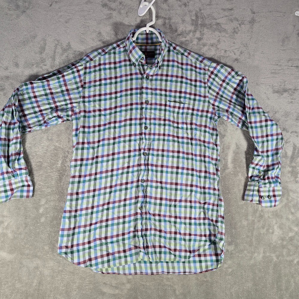 Robert Talbott Classic Plaid Button Down Long Sle… - image 1