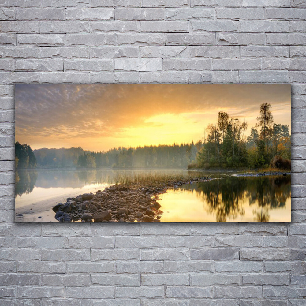 Tableau sur verre acrylique 120x60 cm Tulup - Impression motif paysage pierres et mer
