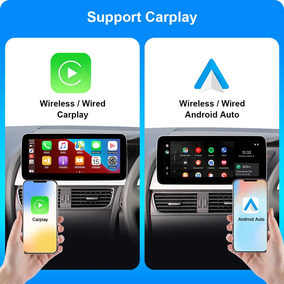 For Audi A4 A5 B8 S4 S5 10.25" Car Stereo Sat Nav IPS DAB+ Android14 CarPlay DVR - Image 4 of 4