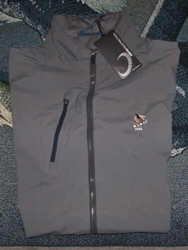 NEW ZERO RESTRICTION Full Zip Rain Jacket Shirt PHILADELPHIA CRICKET CLUB L Gray