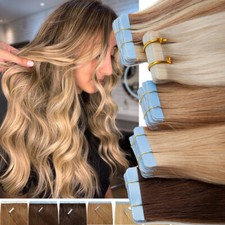BALAYAGE Tape In 100 Real Remy Human Hair Extensions Skin Weft Full Head 40pcs