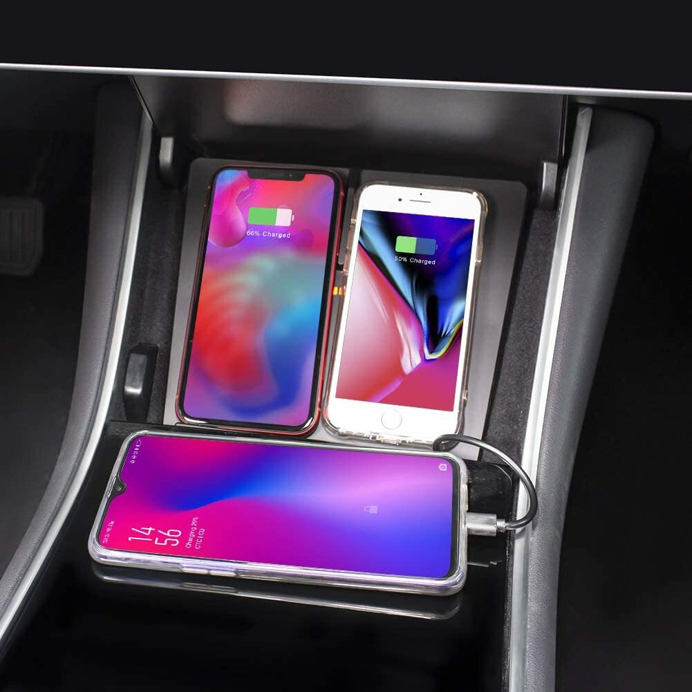 Tesla Model Wireless Phone Charger Pad Horizontally Or