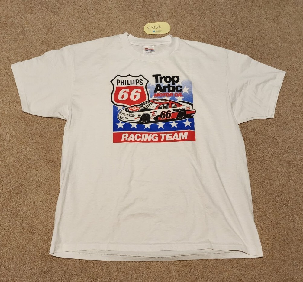 VTG Trop Artic Racing Team Phillips 66 Graphic T Shirt NASCAR White Size XL 90'S View 5