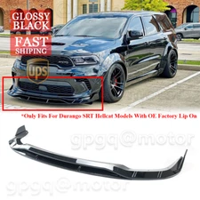 For Dodge Durango SRT Hellcat 2021-2024 V1 Gloss Black Front Bumper Lip Splitter