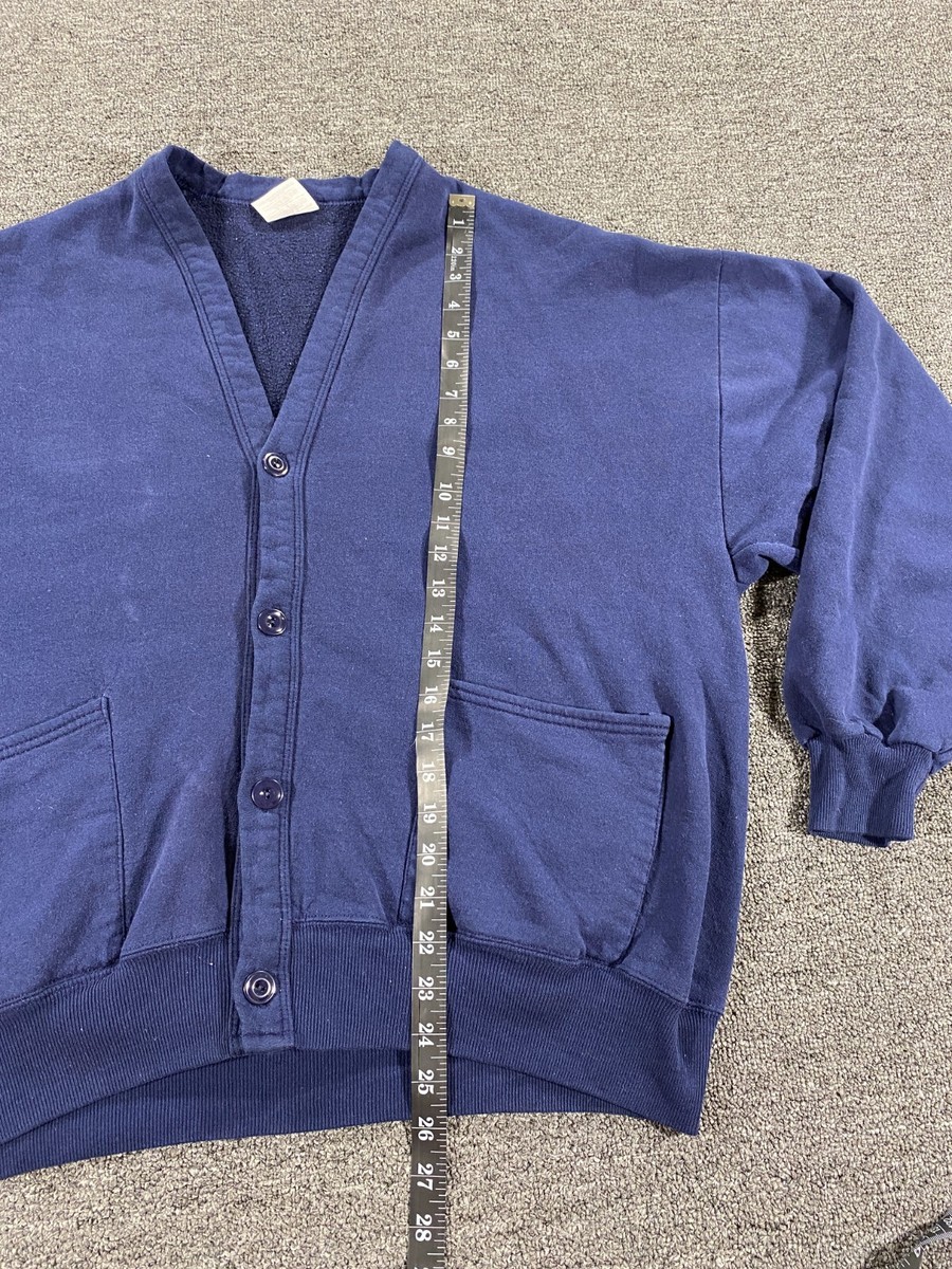 VINTAGE Hanes Sweater Womens Large Blue Cardigan Sweatshirt Pockets Ladies  L | eBay