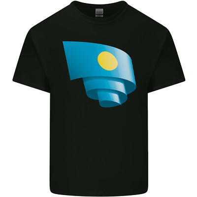 Curled Palau Flag Palauan Day Fußball Kinder T-Shirt Kinder