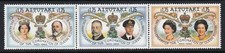 Aitutaki 1993 - 40th Anniv of Queen Elizabeth II Coronation - Strip of 3 - MNH