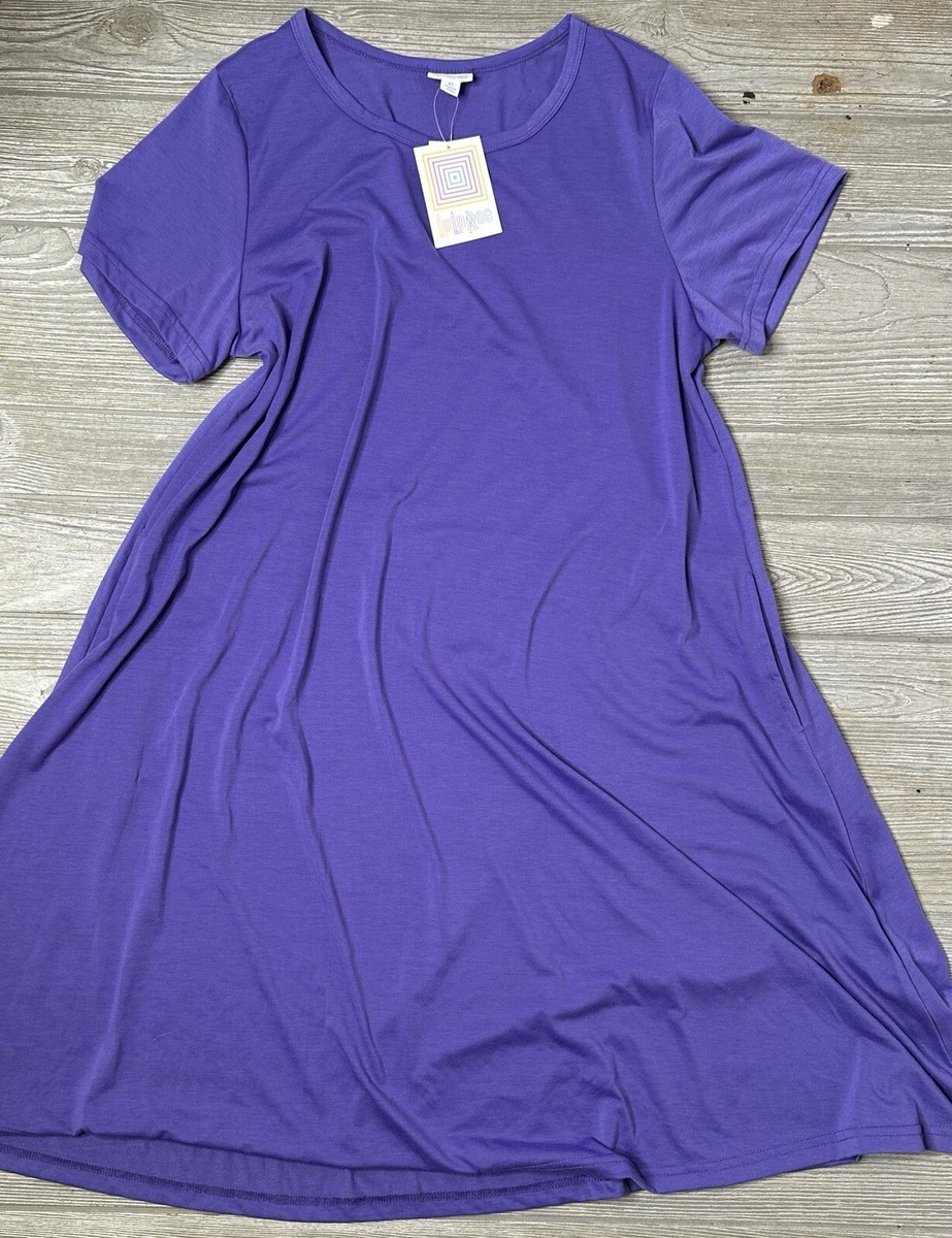 NWT LuLaRoe XL Jessie Dress with Pockets Solid Purple