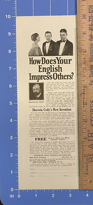 Vintage Print Ad Sherwin Cody Speak and Write Masterly English Rochester 10 x 3''