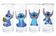 4 Disney Lilo Stitch Glassware 10 oz STITCH Glasses Set