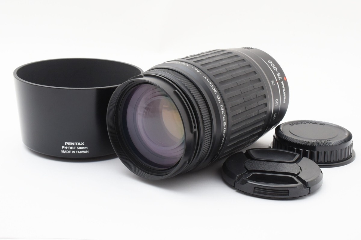 PENTAX smc FAJ 75-300mm 超望遠ズームレンズ ✨完動美品✨ SMC Pentax FAJ 75-300mm F/4.5-5.8 Zoom Lens w/Hood Black