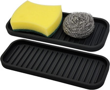Silicone Sponge Holder Kitchen Sink Organizer Tray Dish Caddy Soap Dispenser, Sc