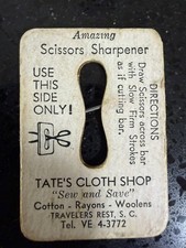 VINTAGE MAGASIN DONNER PAPIER CISEAUX AIGUISEUR TATE'S CLOTH SHOP, DONC. CAROLINA