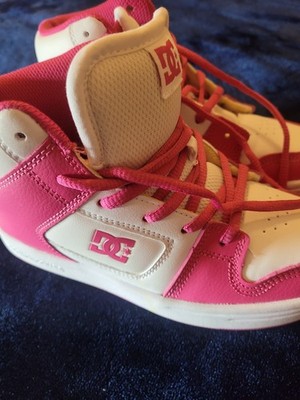 DC Shoes Manteca 4 Hi Girl's Sneakers Crazy Pink Youth Size 4 Leather Skate Shoe