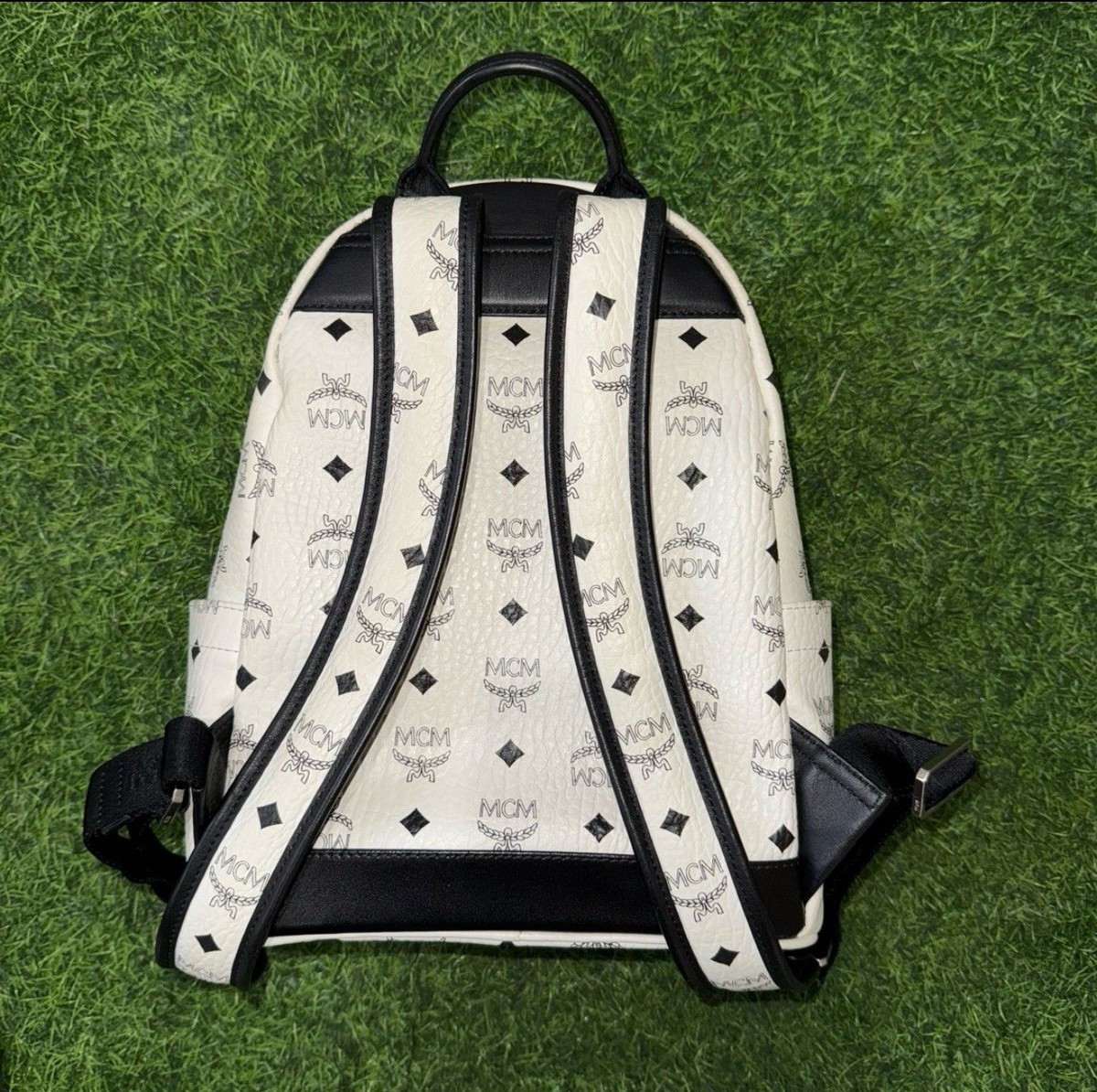 Authentic MCM Mini Backpack 12in x 9in MCM Stark Bebe Boo Studded Mini Visetos Logo Leather  main image 4