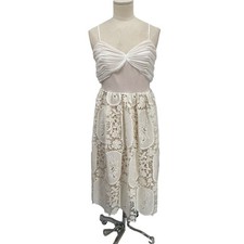 NWT ASOS Dress White Lace Chiffon Midi Size 6