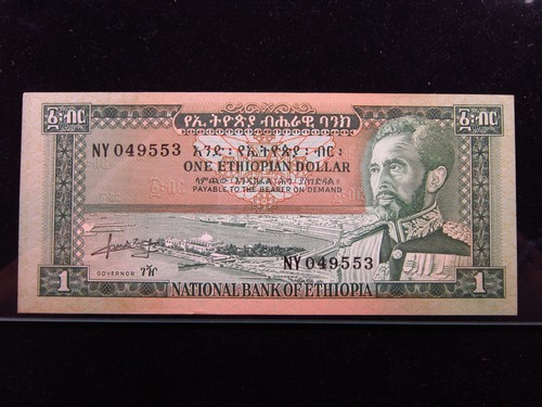 Ethiopia 1 Dollar 1966 Unc P25 Haile Selassie I ኢትዮጵያ National Bank i4c9553 - Afbeelding 2 van 3