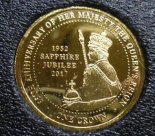 1g 9ct Gold Proof-Like 1 Crown Coin 2017 TDC Elizabeth II Sapphire Jubilee + CoA 2487.97 per troy oz