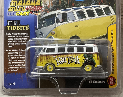 JOHNNY LIGHTNING CS CUSTOMS RAT FINK 1965 VOLKSWAGEN TYPE II SAMBA BUS 1776 NIP - Picture 1 of 3