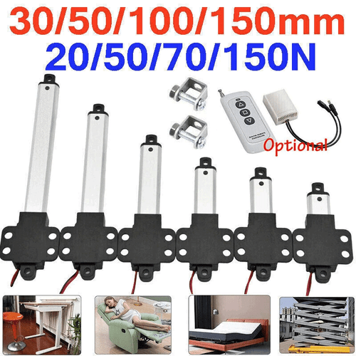 DC 12V 20/50/150N 30/50/100/150mm Micro Mini Linear Actuator Stroke Fast Speed - Bild 1 von 29