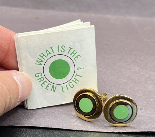 Vintage Southern Railway System Washington DC Green Light All Clear Cufflinks
