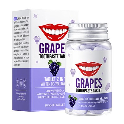 30 Tablets Solid Toothpaste Tablets Whitening Teeth Portable Toothpaste